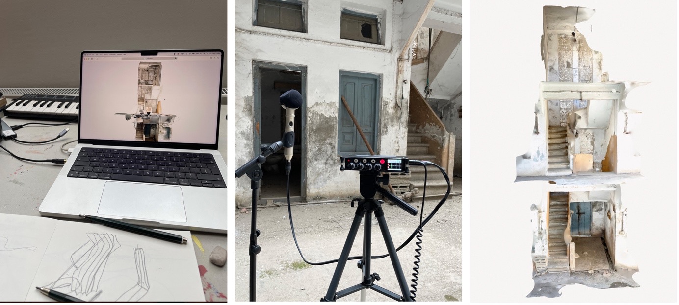 Asuf Ishaq Hospitalfield residency Sound recorder and 3D scans of spaces in the house in Pakistan